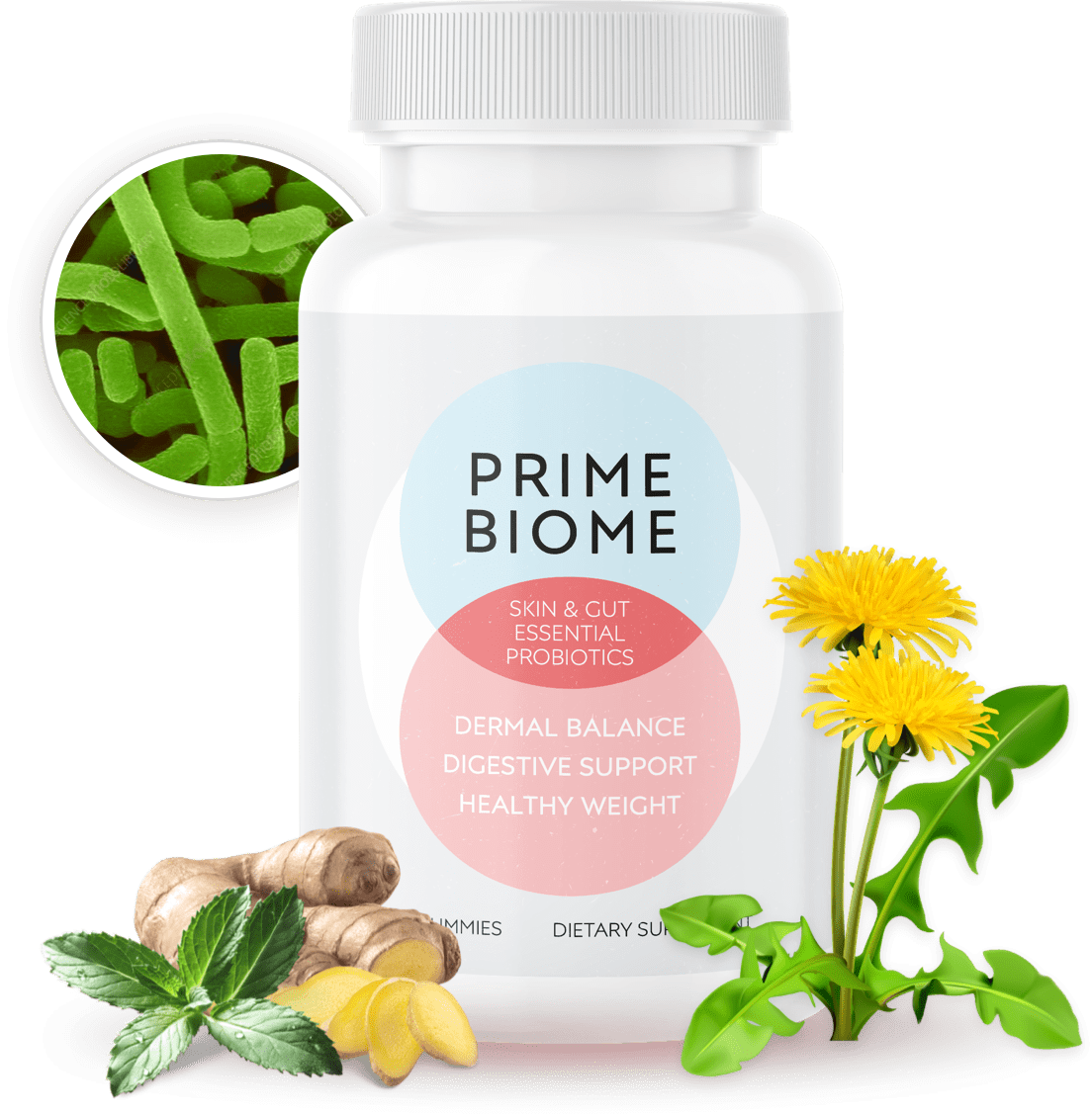 Prime Biome probiotic gummy bottle